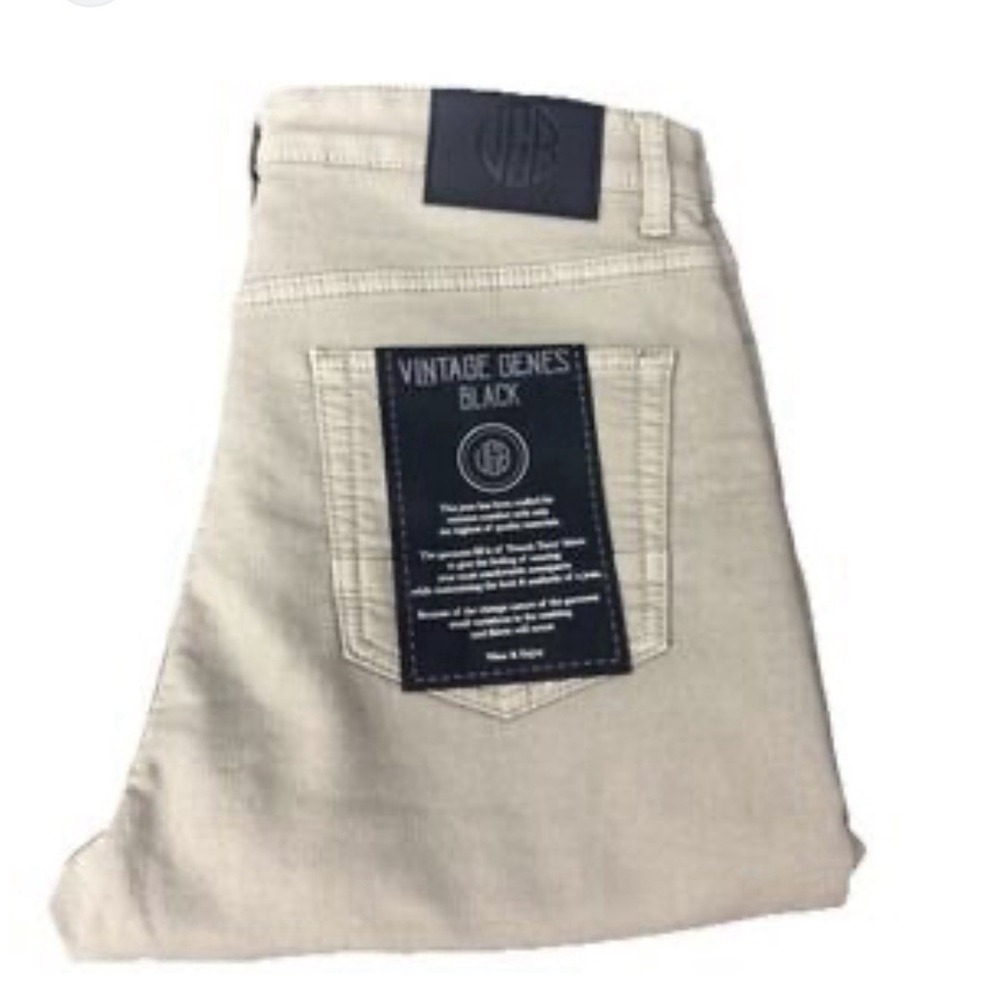 Vintage‎ Genes Black French Terry Denim Slim Fit Jeans Men's 34X30